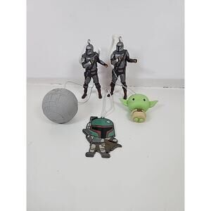 5 Hallmark 2HCM9378 Star Wars The Mandalorian Yoda Death Star Christmas Ornament